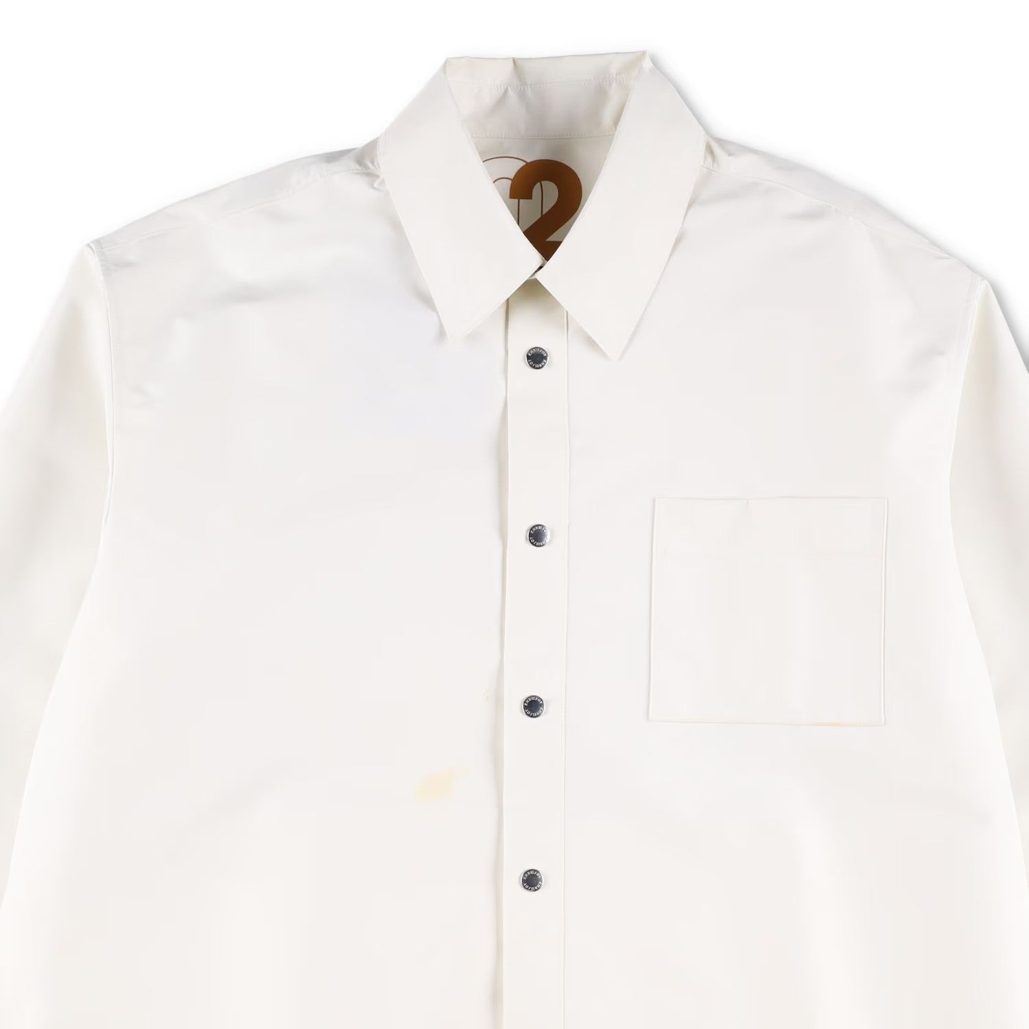 KHRISJOY Womens Oversized Boyfriend Shirt Back Logo Relaxed White Size 2 RRP 605 — View 2
