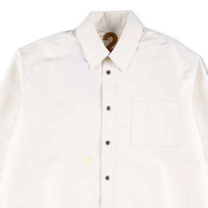 KHRISJOY Womens Oversized Boyfriend Shirt Back Logo Relaxed White Size 2 RRP 605 — View 2