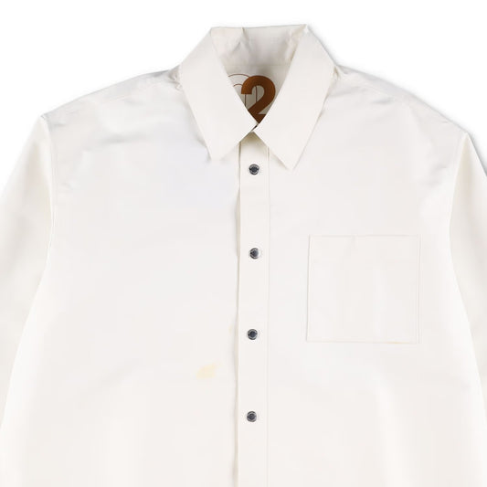 KHRISJOY Womens Oversized Boyfriend Shirt Back Logo Relaxed White Size 2 RRP 605 — View 2