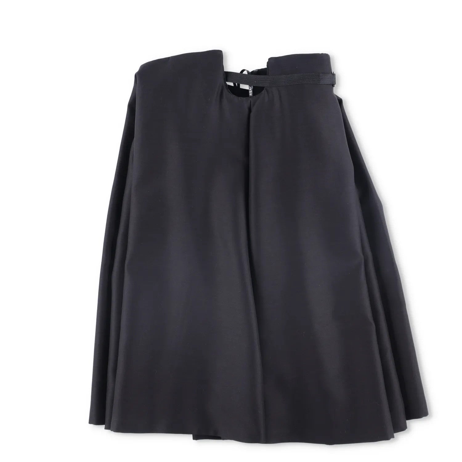VERSACE Womens Midi Dress Pleated High Rise Wide Leg Silk Black 38 RRP 3520 — View 7