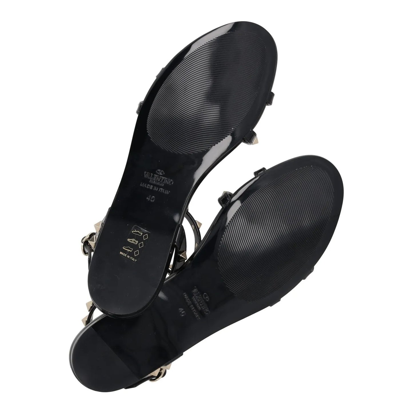 VALENTINO Womens Sandals Studded Strappy Black Synthetic Flat UK 8 RRP 780 — View 8
