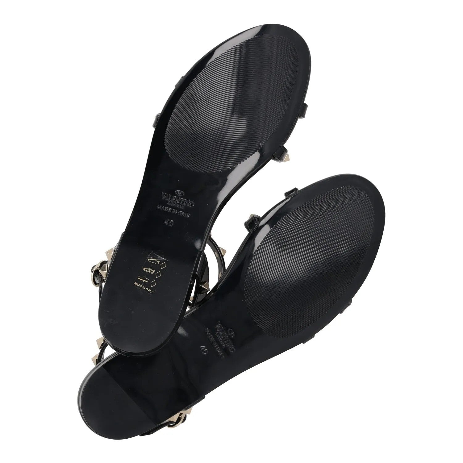 VALENTINO Womens Sandals Studded Strappy Black Synthetic Flat UK 8 RRP 780 — View 8