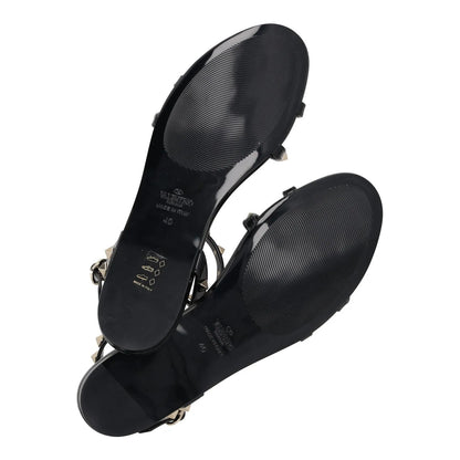 VALENTINO Womens Sandals Studded Strappy Black Synthetic Flat UK 8 RRP 780 — View 8