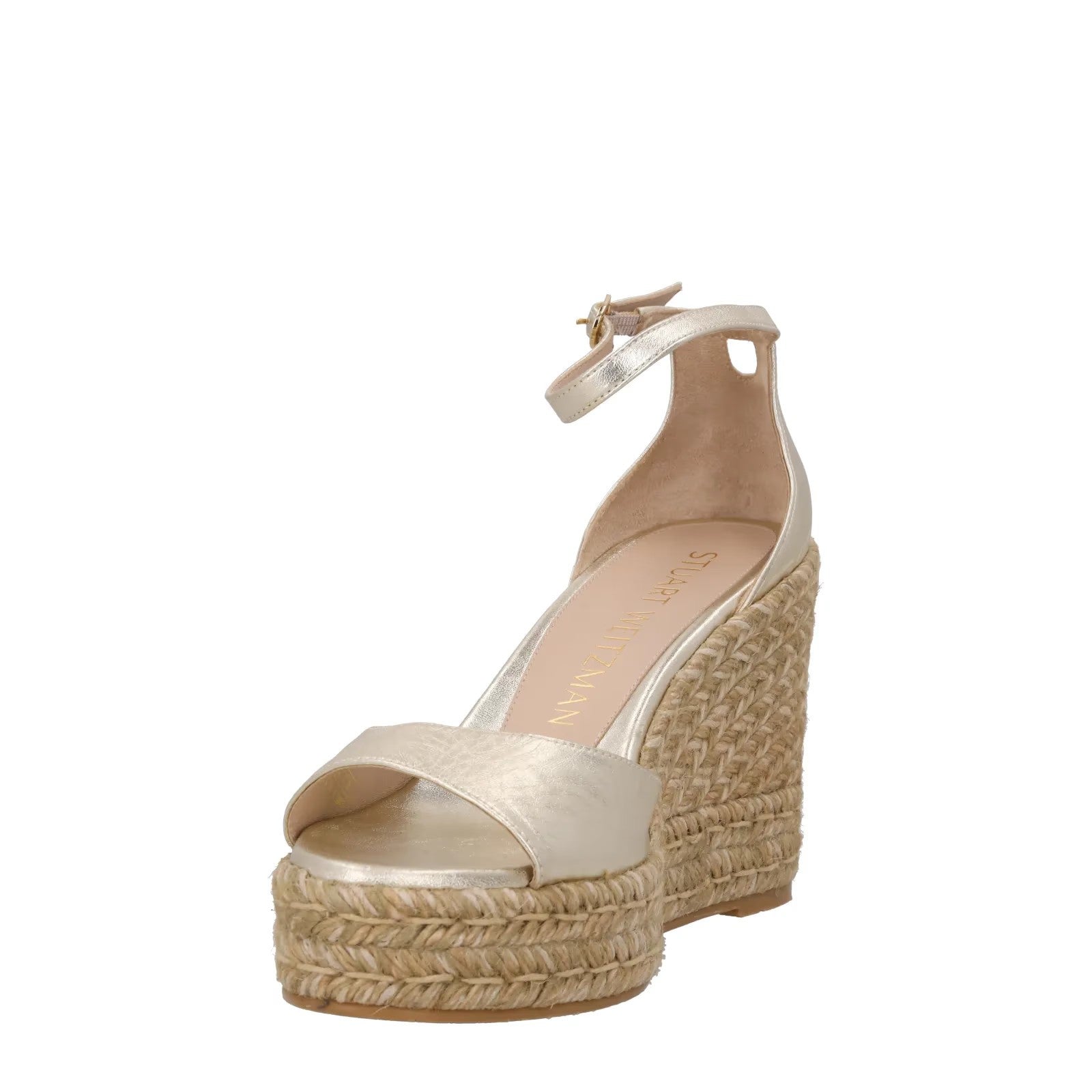 STUART WEITZMAN Womens Nudistcurve Espadrilles Wedge Leather Gold UK 8.5 RRP 375 — View 3