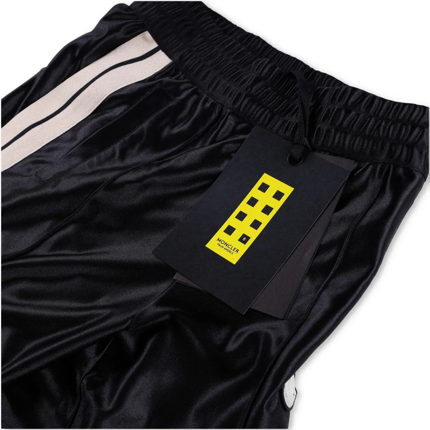 MONCLER GENIUSXPalm Angels Womens Shiny Side Stripe Track Pants Black XS RRP375 — View 8