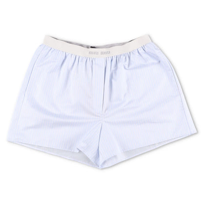 MIU MIU Womens Shorts Cotton Striped Blue White Flat Front Size 1 RRP 1050