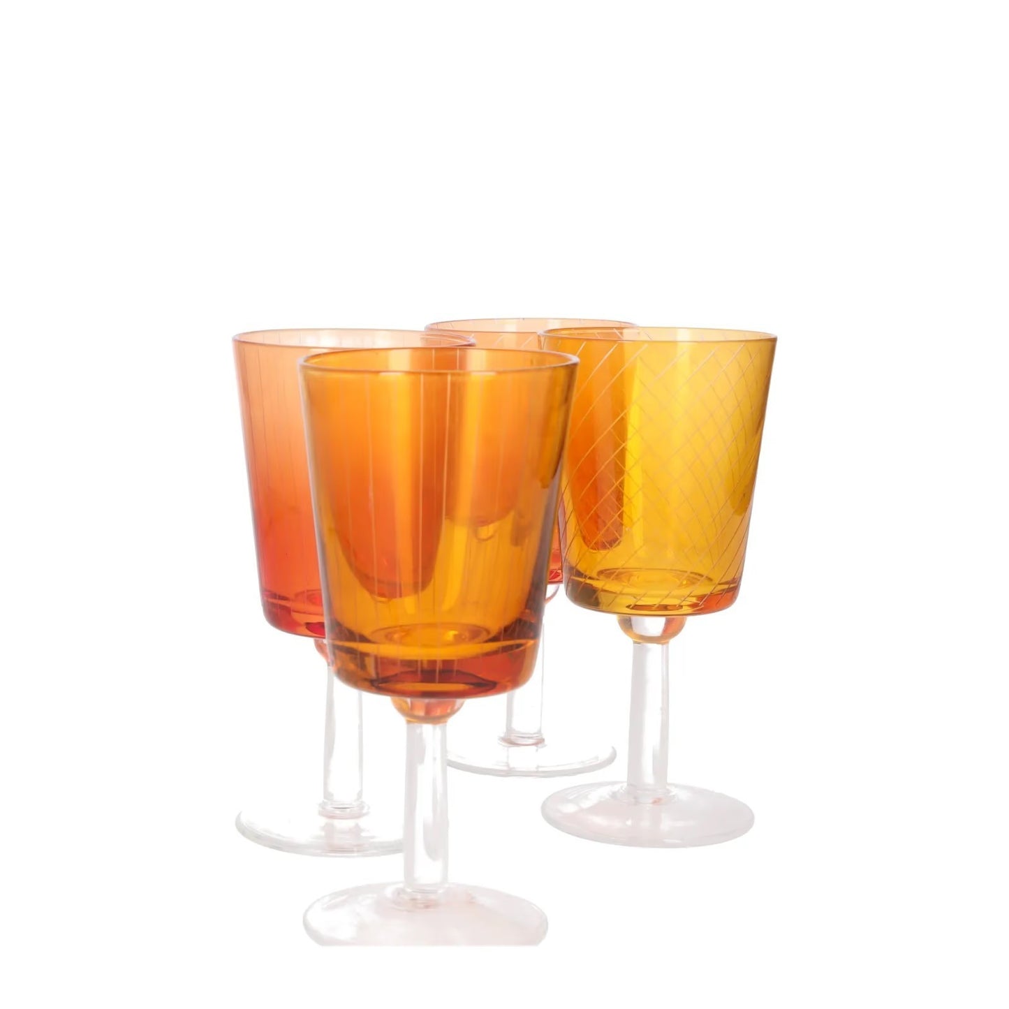 POLS POTTEN Wine Library Glasses Set Of 4/6 Yellow Orange One Size RRP 140 — View 3
