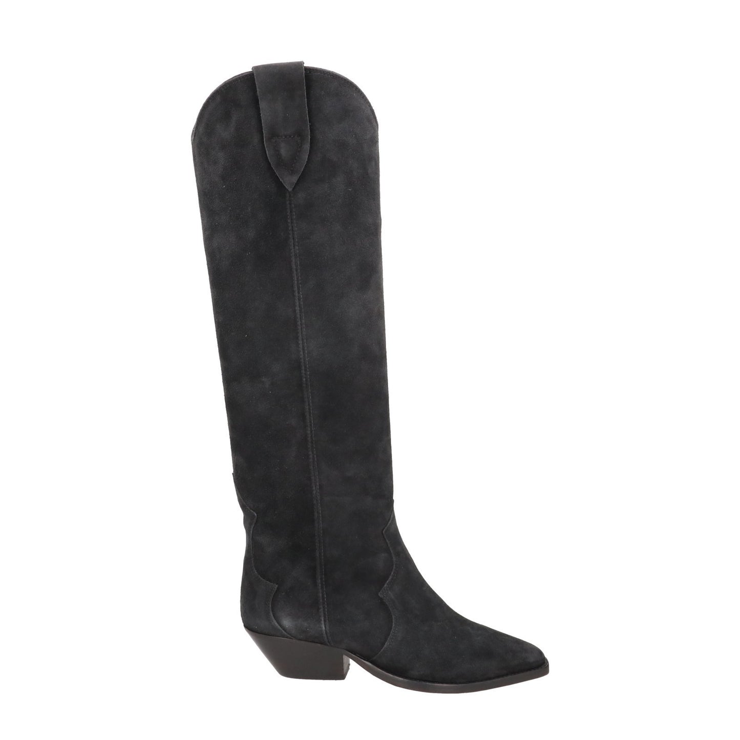 ISABEL MARANT Womens Denvee 40 Cowboy Boots Black Leather Mid Heel EU 35 RRP795