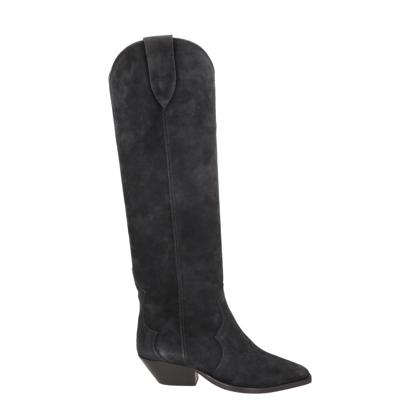 ISABEL MARANT Womens Denvee 40 Cowboy Boots Black Leather Mid Heel EU 35 RRP795