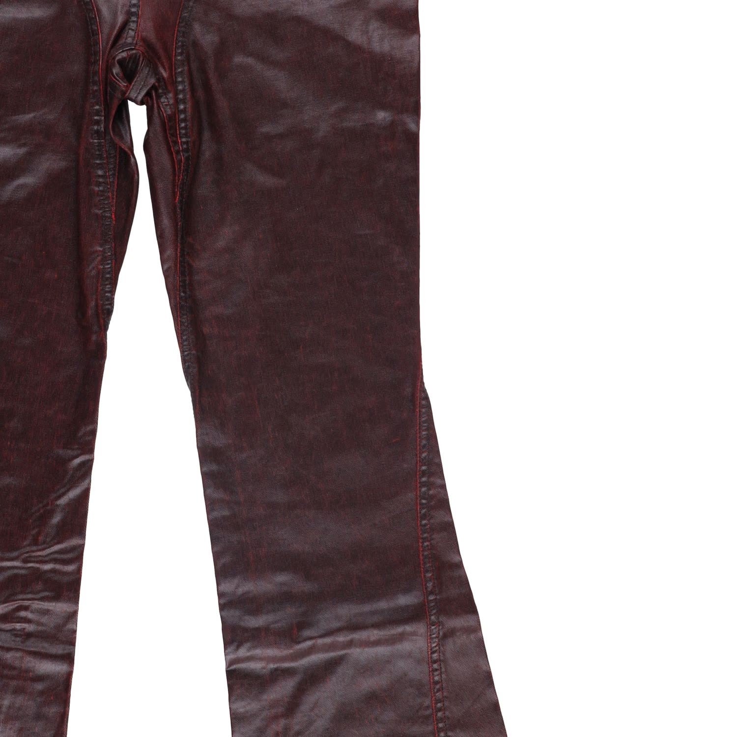 MUGLER Womens Jeans Flared Leg Denim Burgundy High Rise Size 40 RRP 770 — View 5