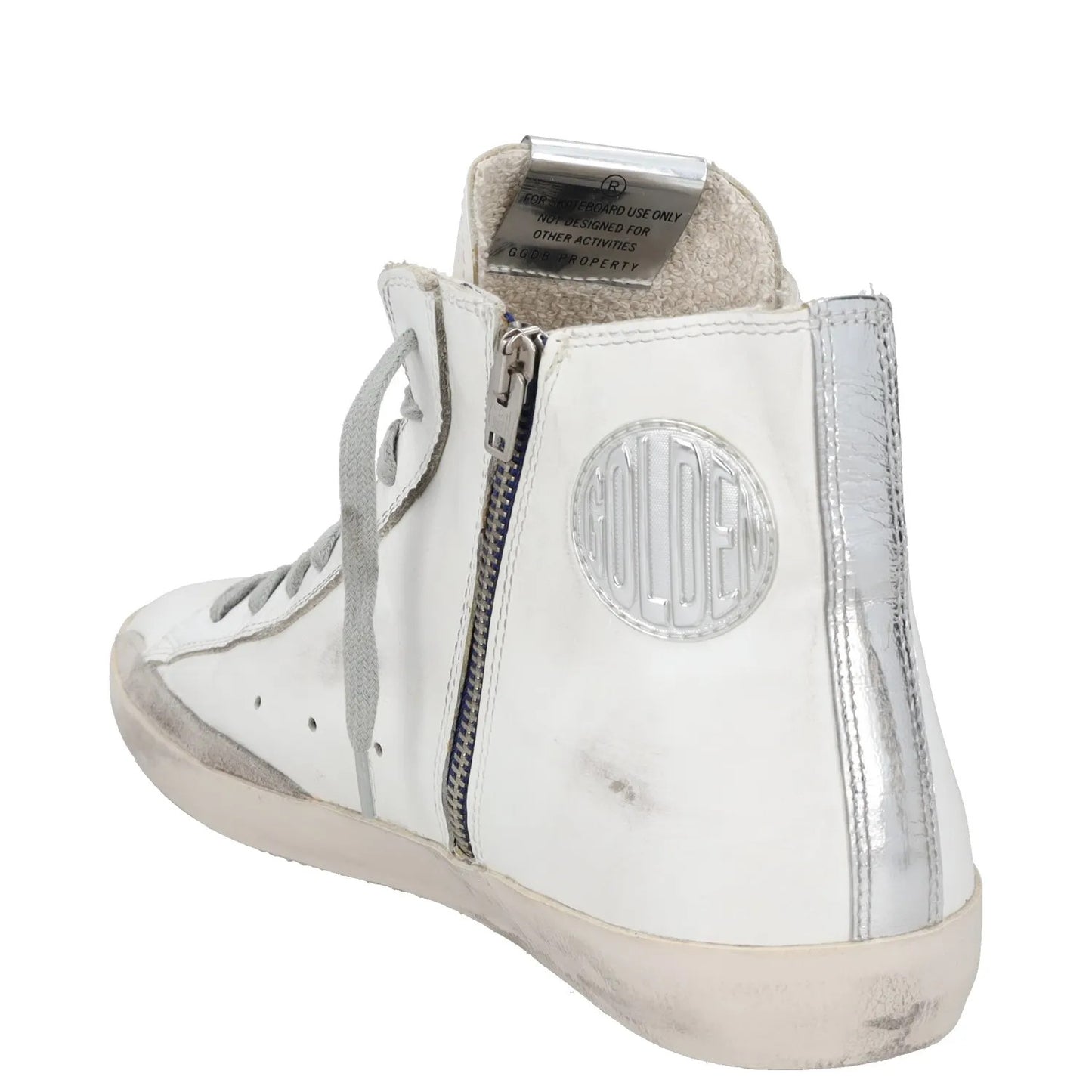 GOLDEN GOOSE Mens Trainers White Leather High Top Lace Up Sneaker UK 10 RRP 400 — View 5