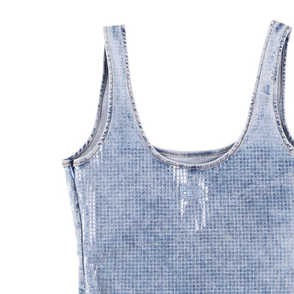 DIESEL Womens De-Shi-S Coated Denim Tank Top Blue Scoop Neck Size S RRP 280 — View 2