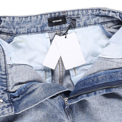 WE11 DONE Womens Sky Wire Detail Denim Pants Relaxed Fit High Rise Blue M RRP795 — View 11