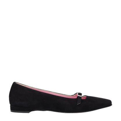 CAREL PARIS Womens Emilie 24 Ballet Flats Black Suede Leather Bow EU 36.5 RRP350