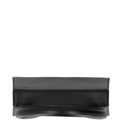 JACQUEMUS Womens Top Handle Bag Black Leather Flap Closure Gold Logo OS RRP 640 — View 7