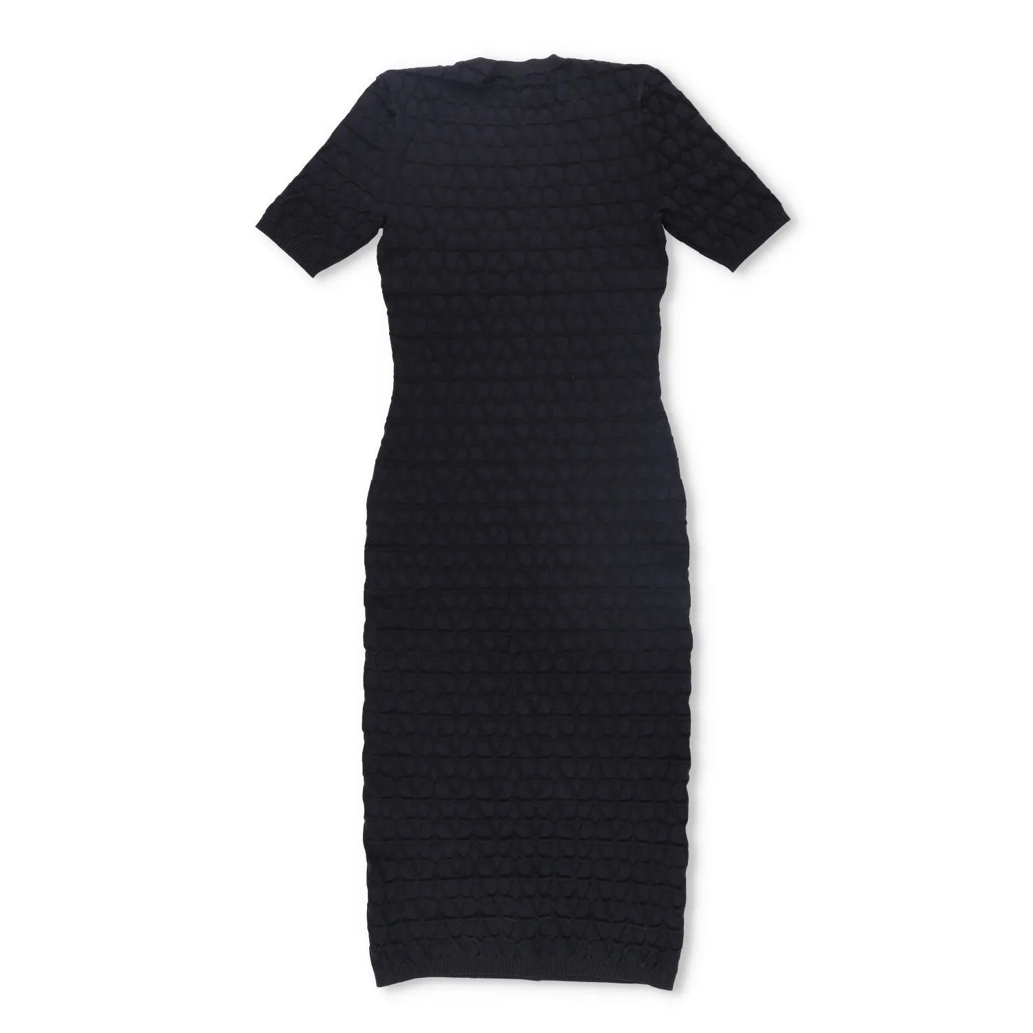 VALENTINO Womens Knit Midi Dress Black Round Neck Half Sleeve Large RRP 1850 — View 7