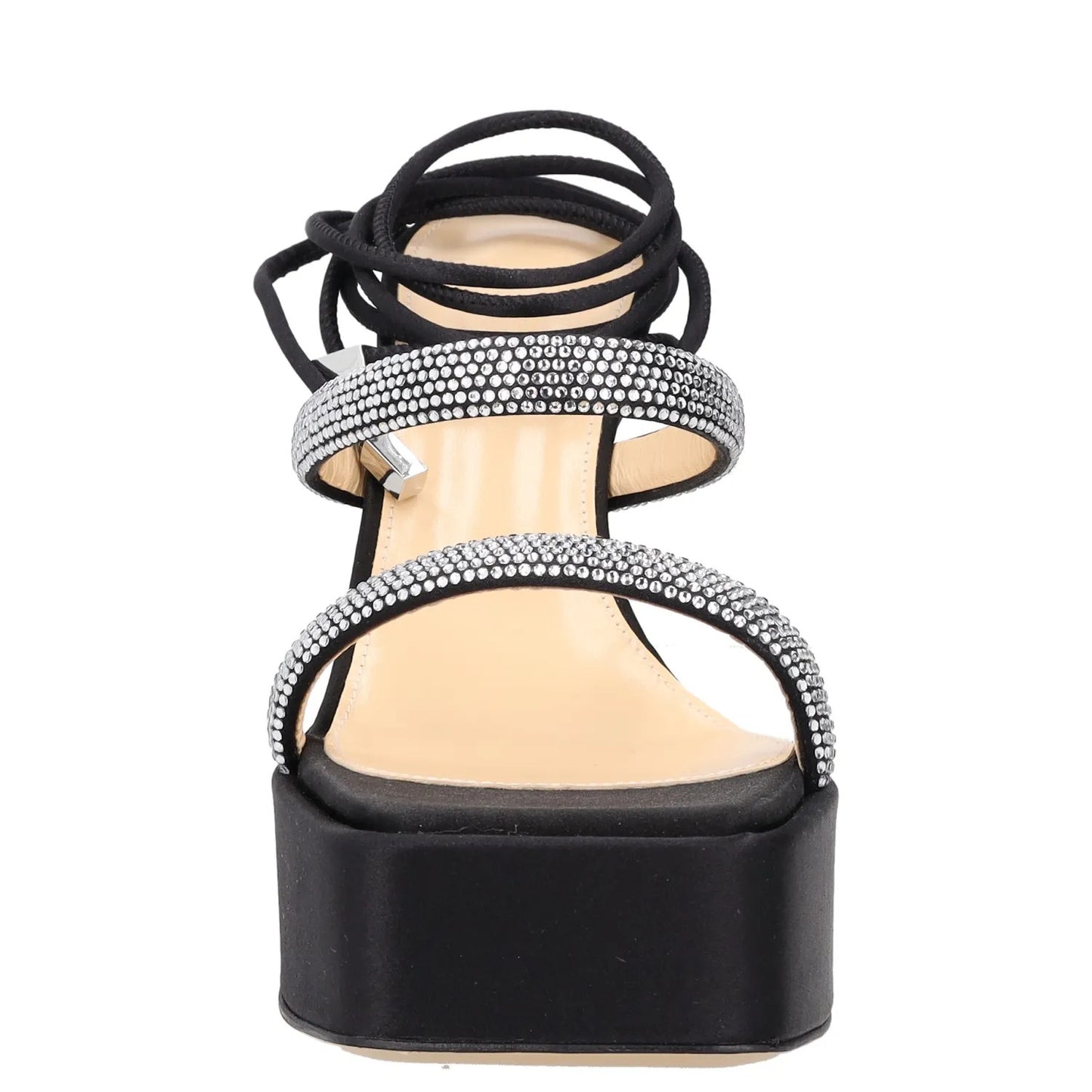 MACH & MACH Womens Platform Heels Black Rhinestone Strappy Open Toe UK 7 RRP 600 — View 2