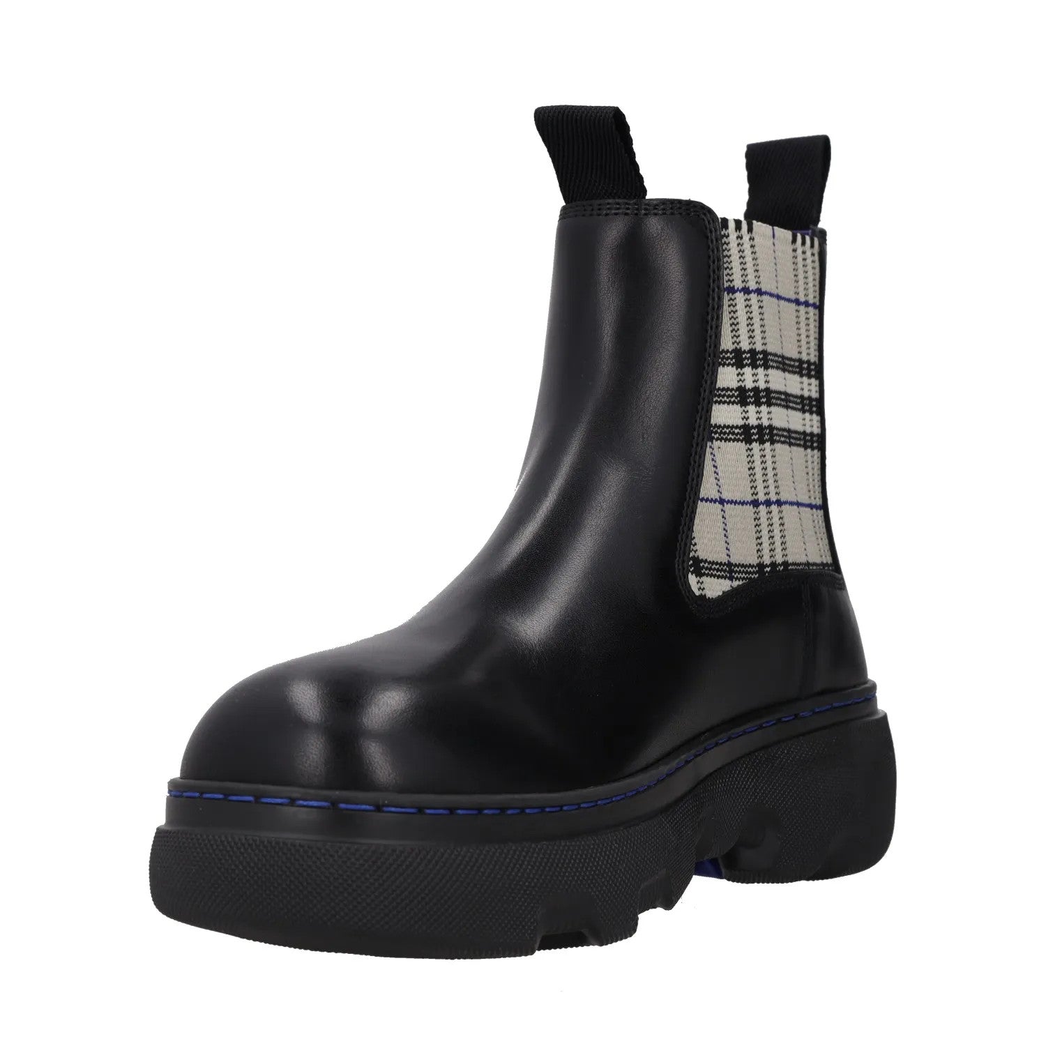 BURBERRY Womens Burb Creeper Chelsea Boot Flat Check Pattern Black UK6 RRP 828 — View 3
