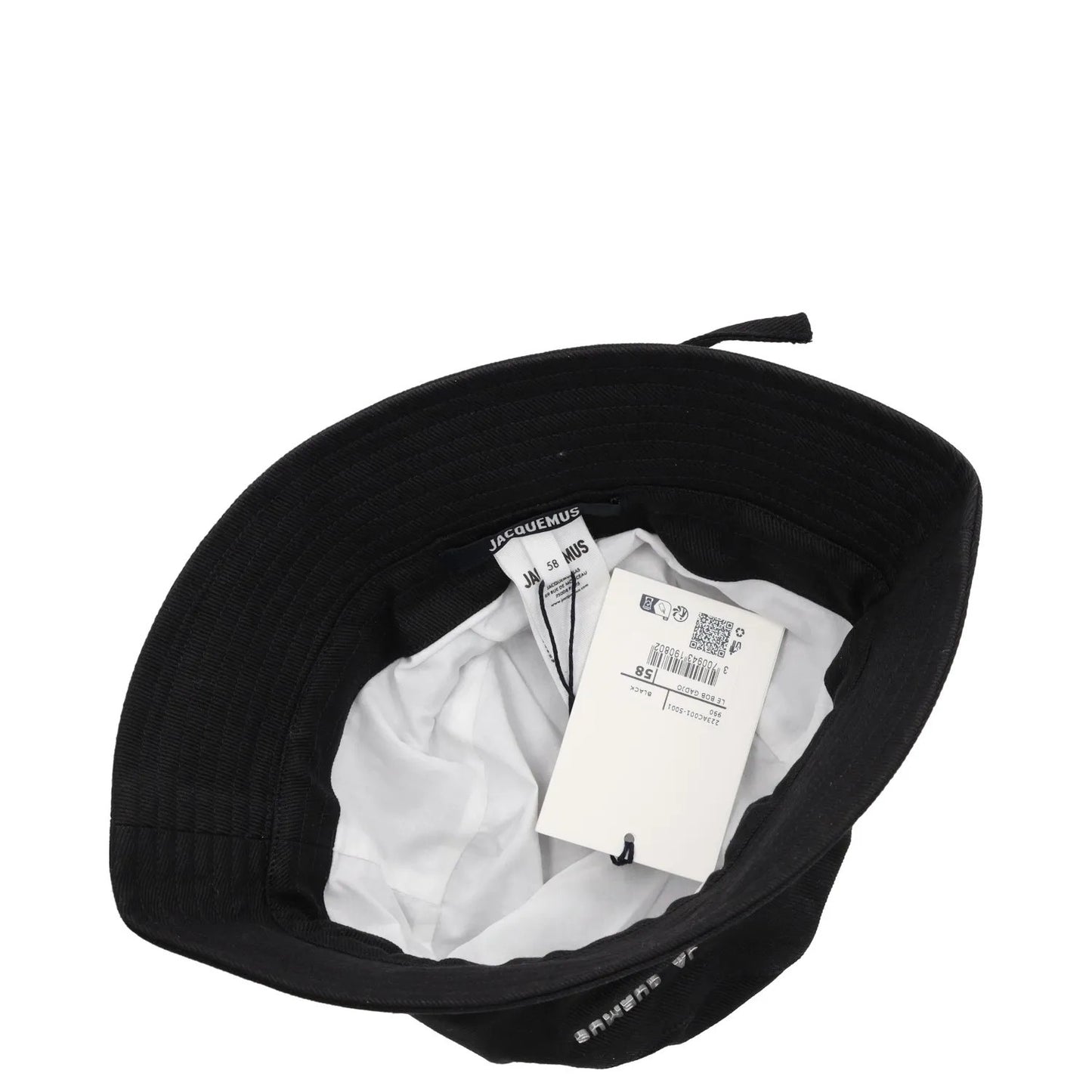 JACQUEMUS Womens Le Bob Gadjo Bucket Hat Black Cotton Logo Size 58 RRP 100 — View 8