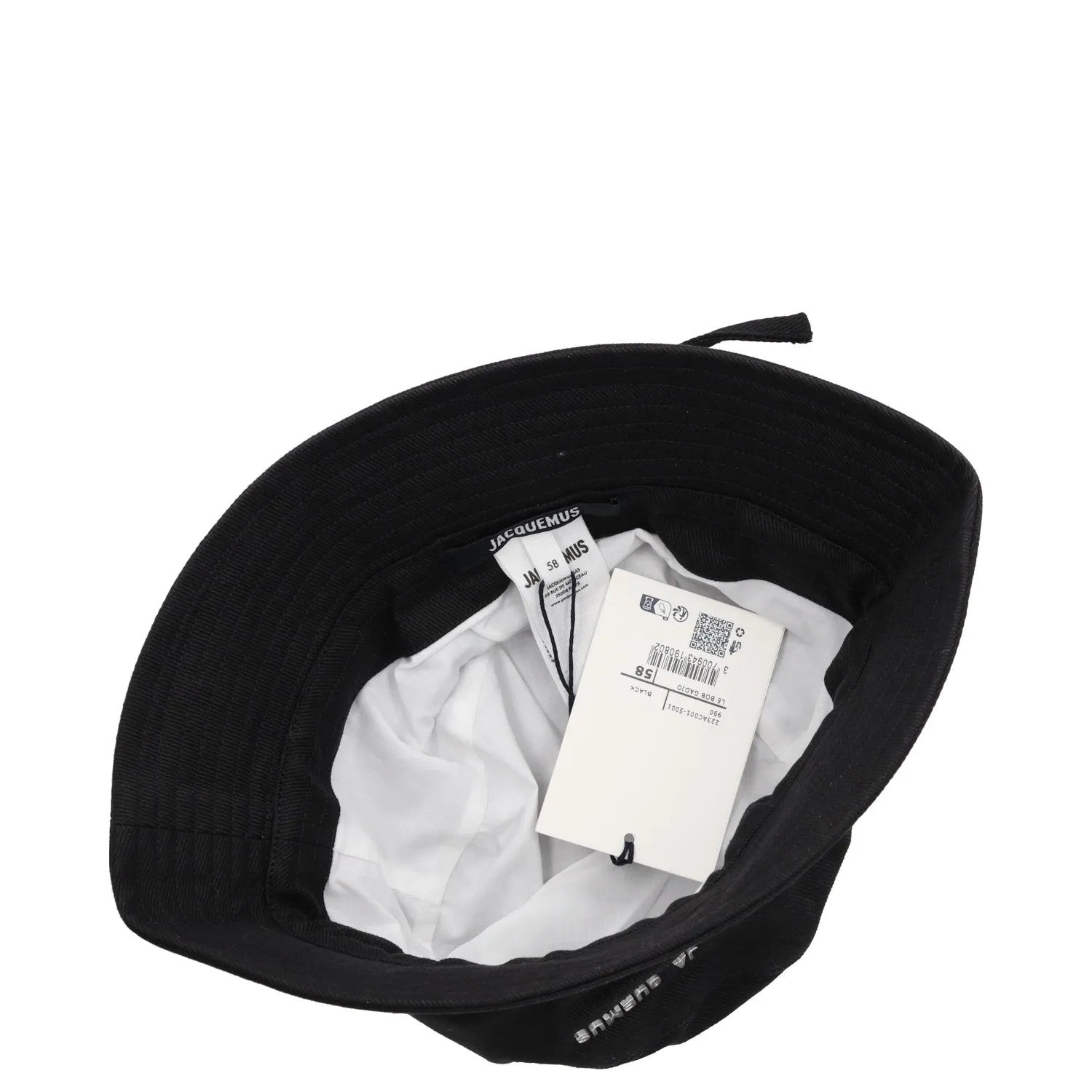 JACQUEMUS Womens Le Bob Gadjo Bucket Hat Black Cotton Logo Size 58 RRP 100 — View 8