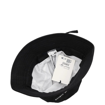 JACQUEMUS Womens Le Bob Gadjo Bucket Hat Black Cotton Logo Size 58 RRP 100 — View 8