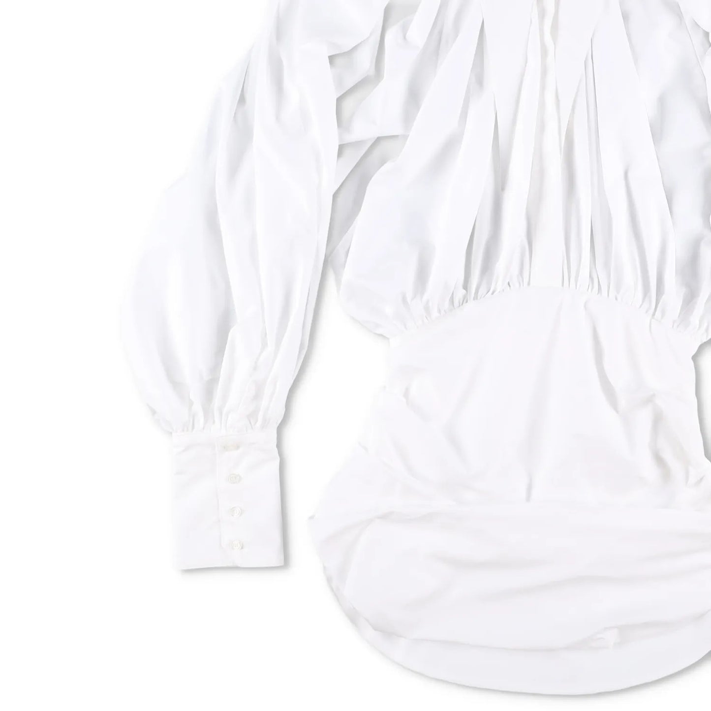 MONOT Womens Long Sleeve Big Lapel Shirt Mini Dress White Collared Size 2 RRP839 — View 3