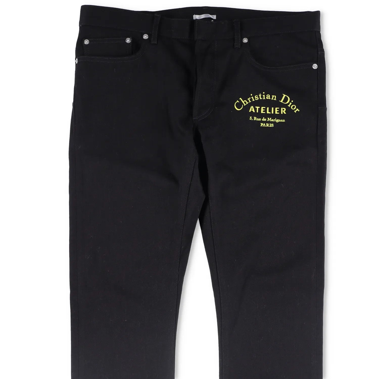 DIOR HOMME Mens Slim Fit Jeans Black Dior Logo Mid Rise Size 32 RRP 660 — View 2
