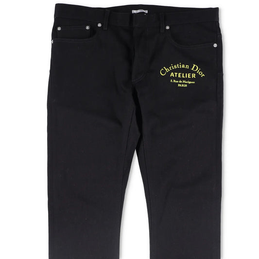DIOR HOMME Mens Slim Fit Jeans Black Dior Logo Mid Rise Size 32 RRP 660 — View 2