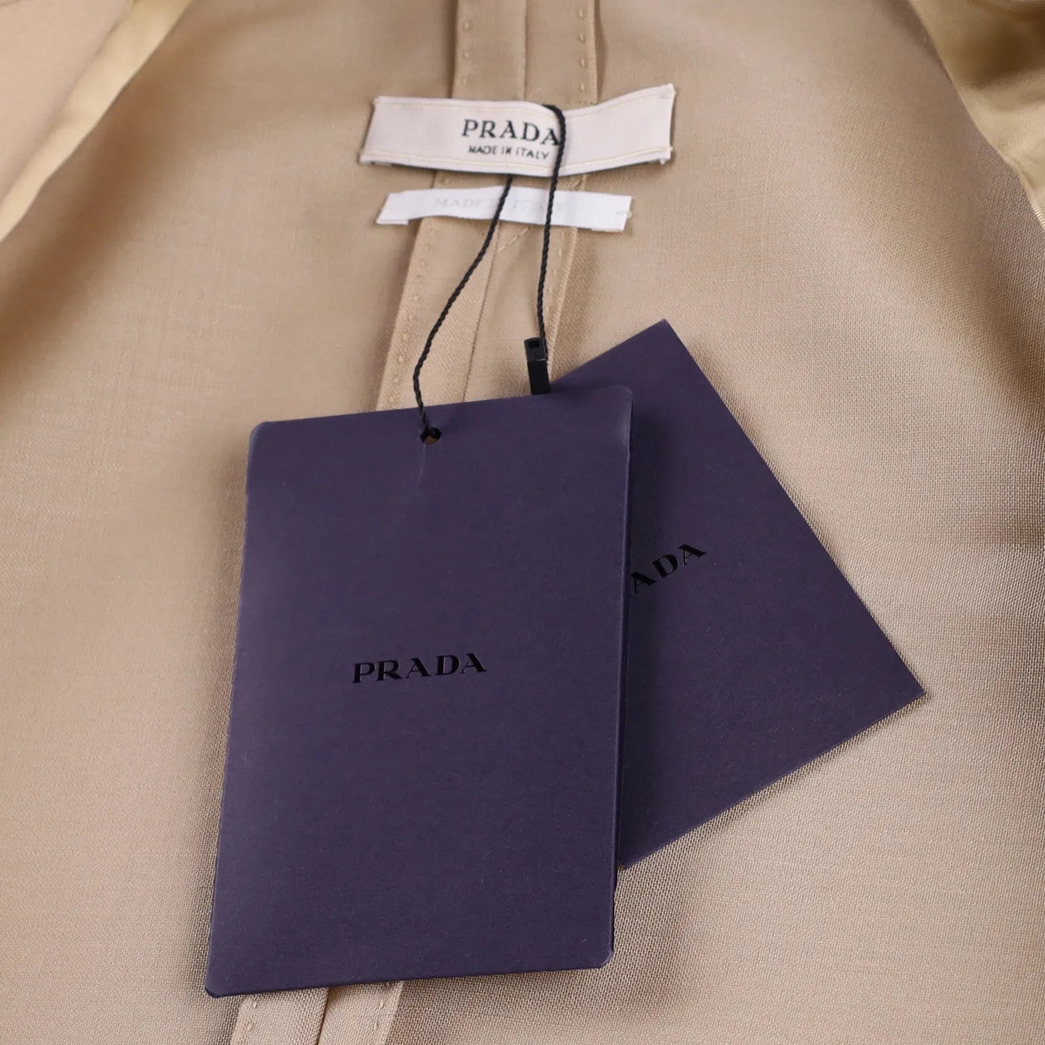 PRADA Women Blazer Jacket Long Sleeve Single Breasted Beige Suit Size 38 RRP2954 — View 10