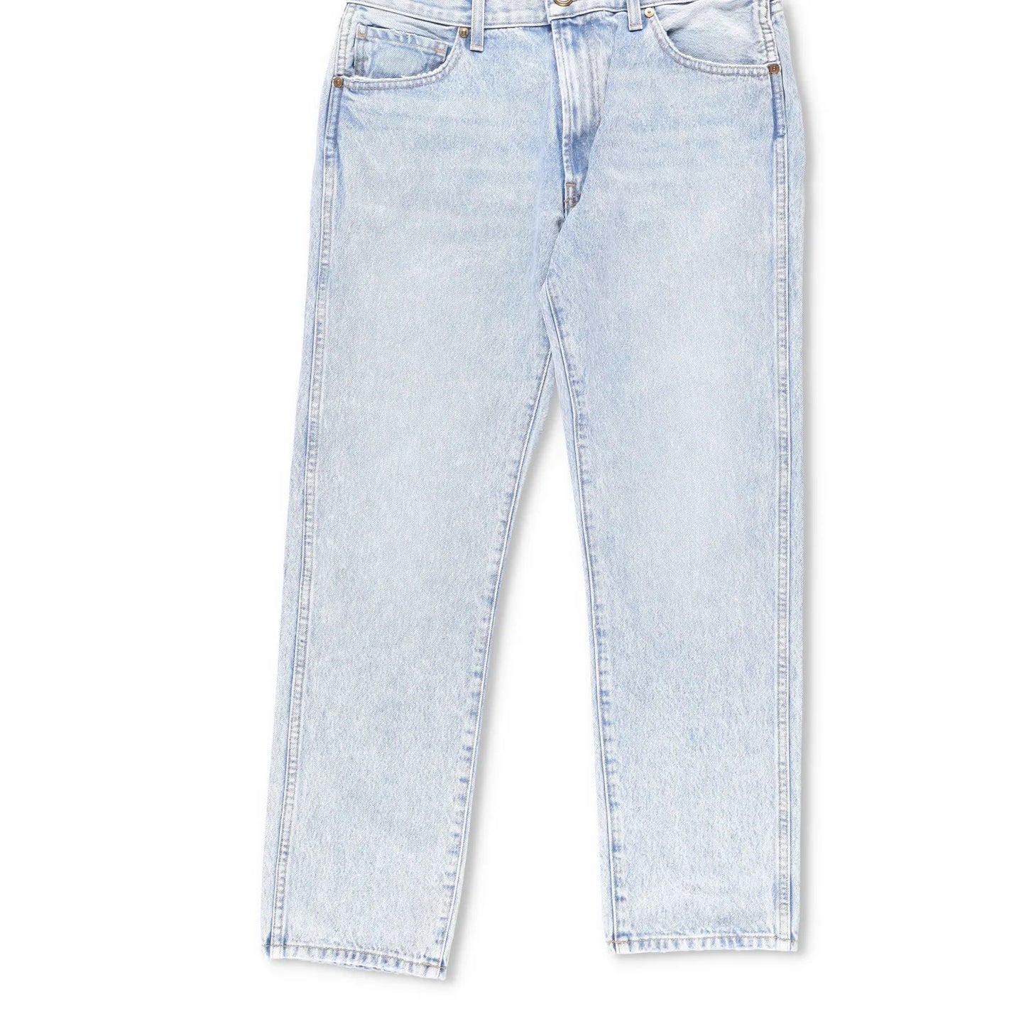 KHAITE Womens Straight Denim Jeans Light Wash Blue Button Comfort Size 28 RRP450 — View 3