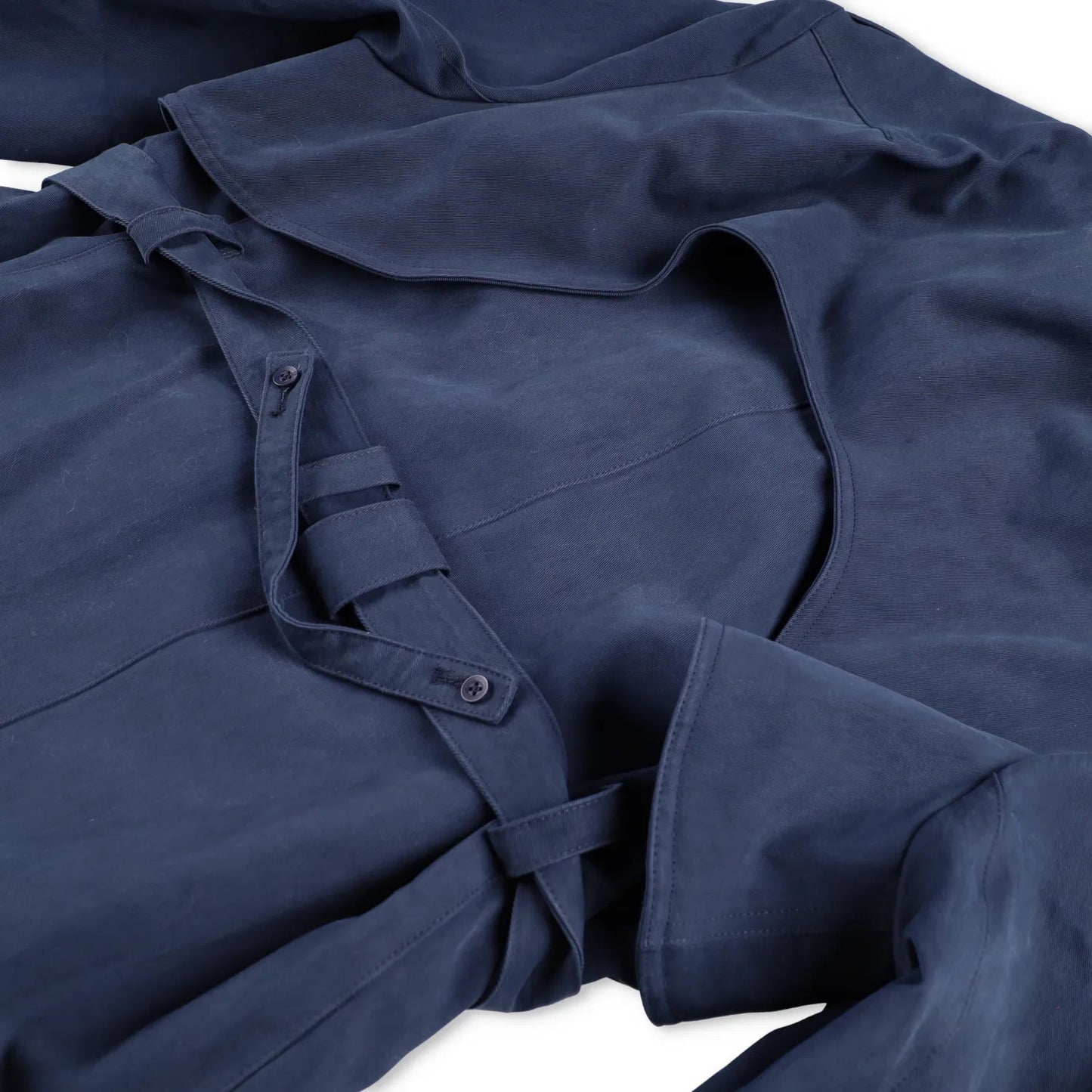 SINEAD O'DWYER Womens Trench Coat Cotton Drill Blue Wast Belt Long 12 RRP 2110 — View 7