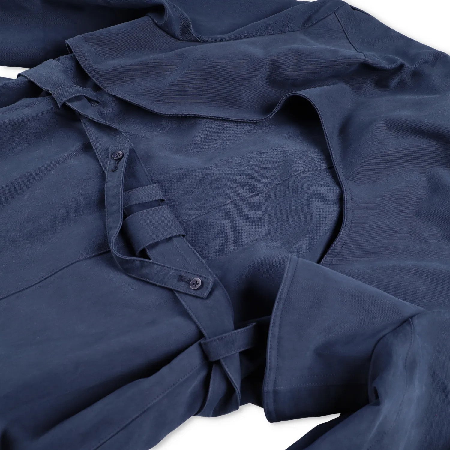 SINEAD O'DWYER Womens Trench Coat Cotton Drill Blue Wast Belt Long 12 RRP 2110 — View 7