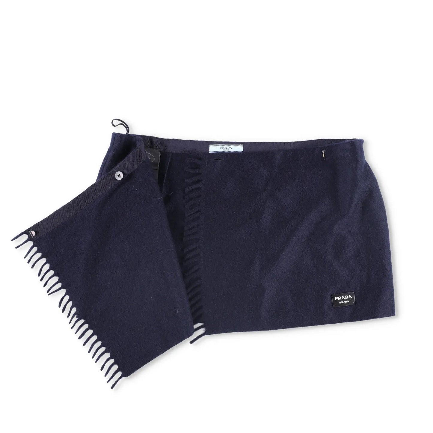 PRADA Womens Mini Skirts Cashmere Knit Navy Blue Short Elegant Size 46 RRP 945 — View 4