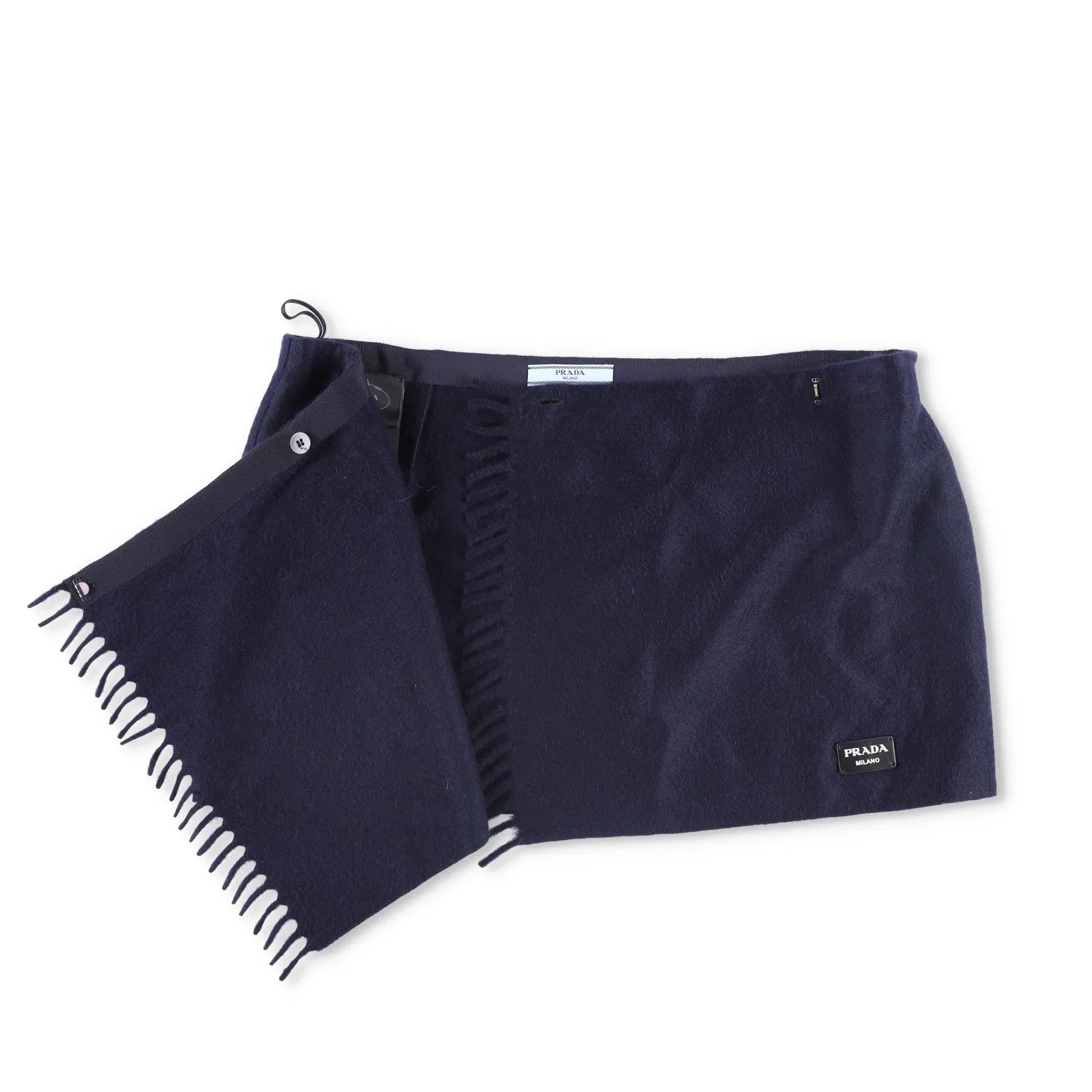 PRADA Womens Mini Skirts Cashmere Knit Navy Blue Short Elegant Size 46 RRP 945 — View 4