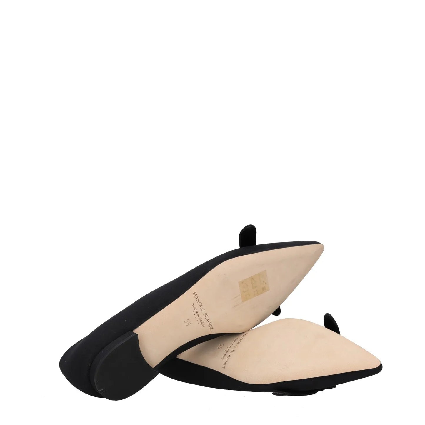 MANOLO BLAHNIK Womens Flats Black Synthetic Slip On Bow Detail UK 2 RRP 650 — View 8