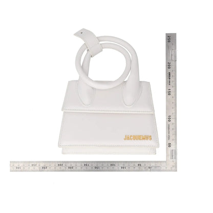 JACQUEMUS Womens Le Chiquito Noeud Leather Tote Bag White One Size RRP 745 — View 14