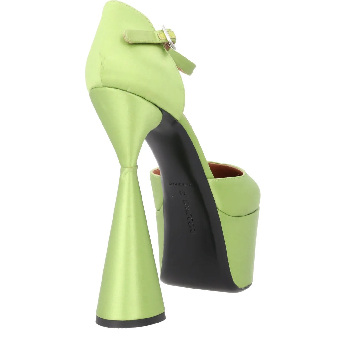 DACCORI Women Platform Heel Satin Leather Sandals Green Open Toe Size 41 RRP 950 — View 6