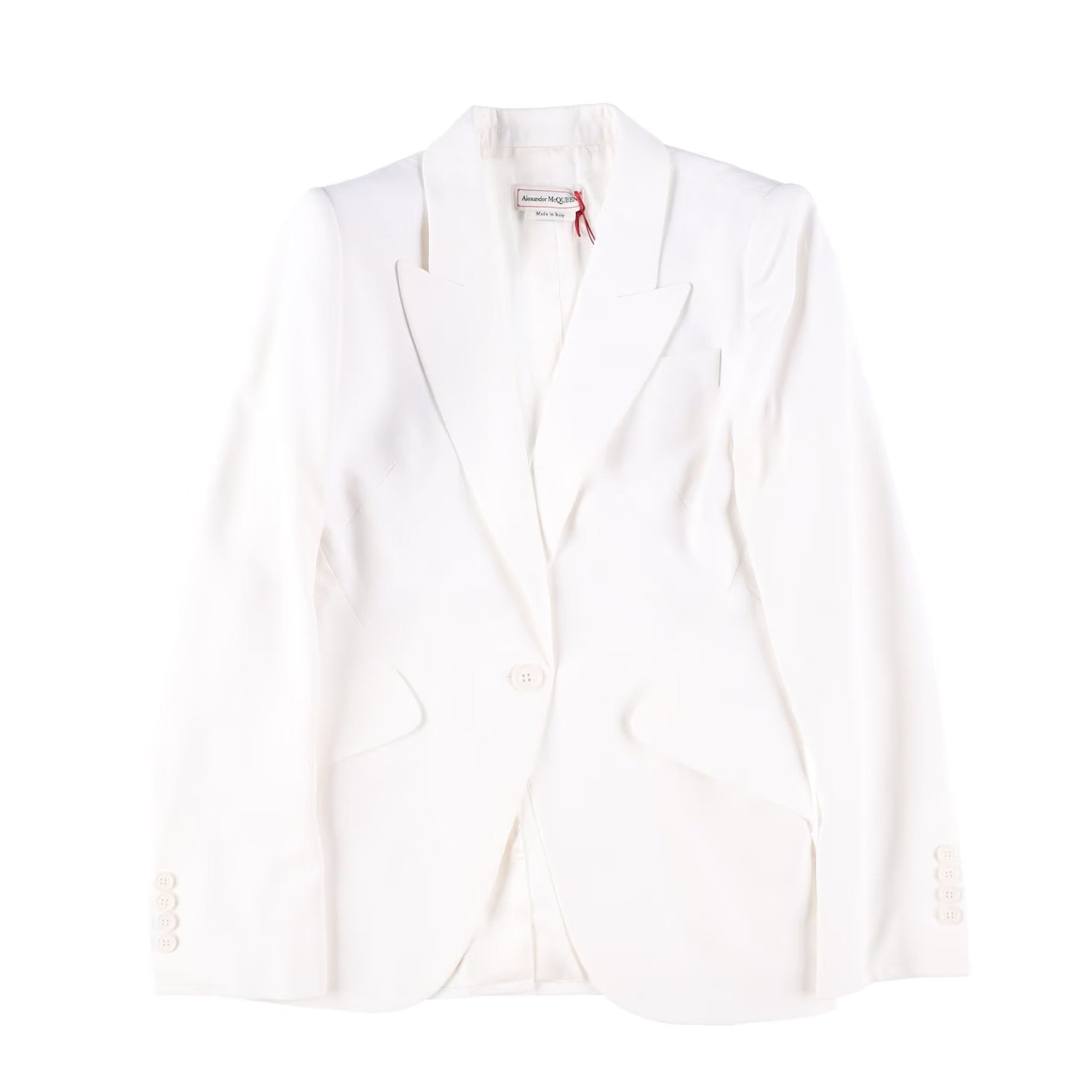 ALEXANDER MCQUEEN Womens Peak Shoulder One Button Jacket Ivory 42 RRP 1690