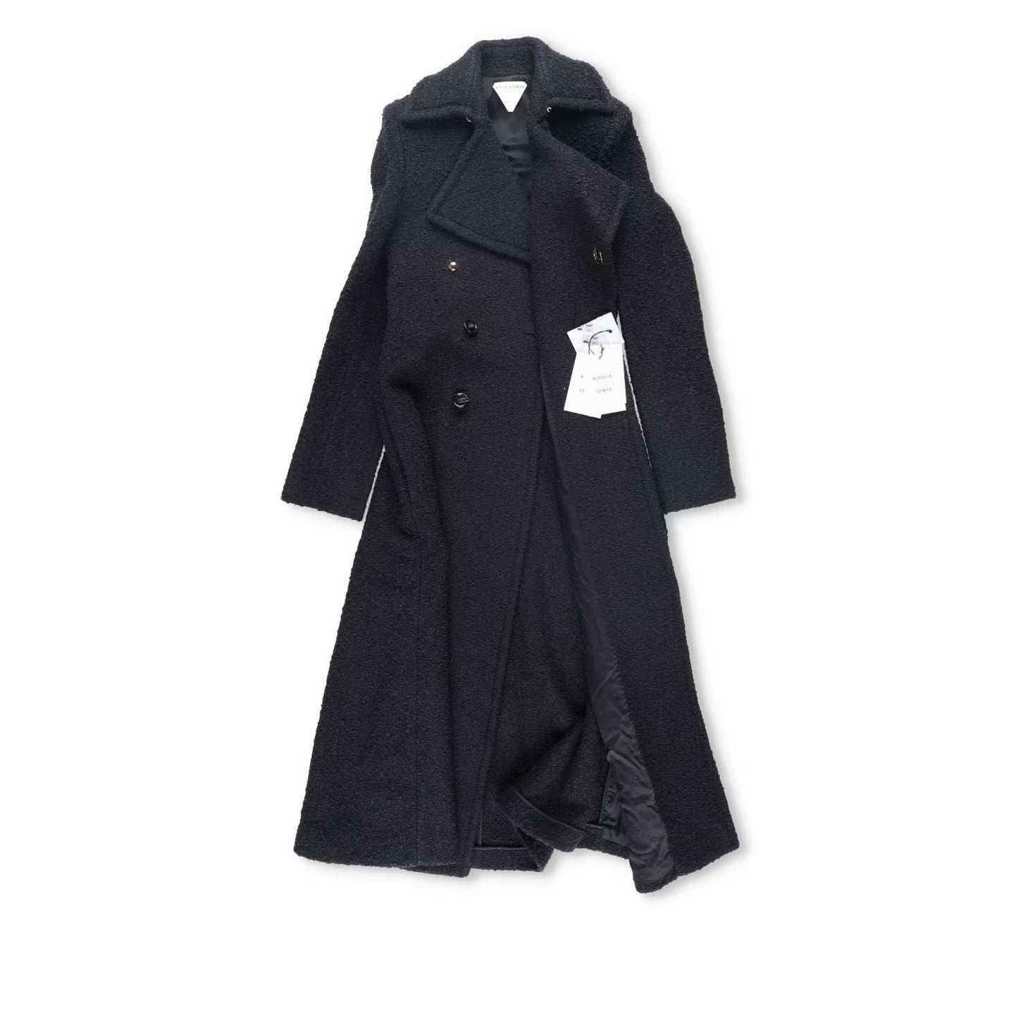 BOTTEGA VENETA Womens Black Double Breasted Overcoat Cotton Blend 38 RRP 3500 — View 6