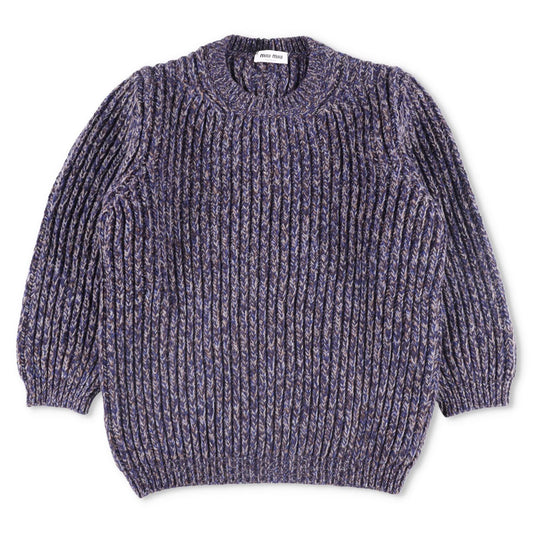 MIU MIU Mens Lambswool Rib Crewneck Jumper Pullover Blue Size 50 RRP 1170
