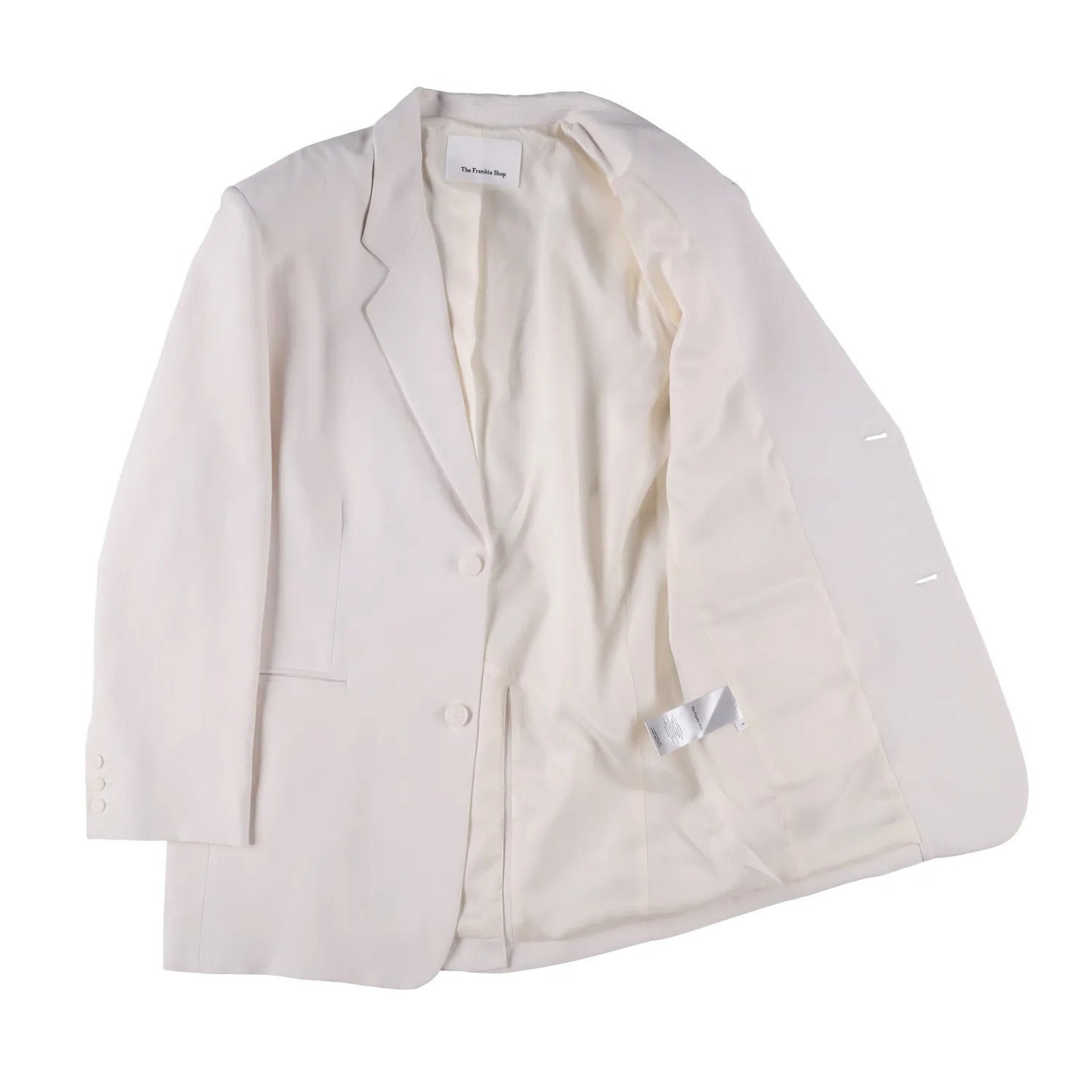 FRANKIE SHOP Womens Aiden Single Breasted Blazer Linen White Size S RRP 350 — View 8