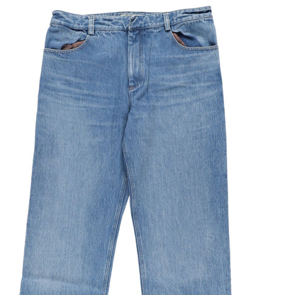 AARON ESH Mens Puddle Jean Blue Wash Flared Relaxed Fit High Rise Size 36 RRP403 — View 5