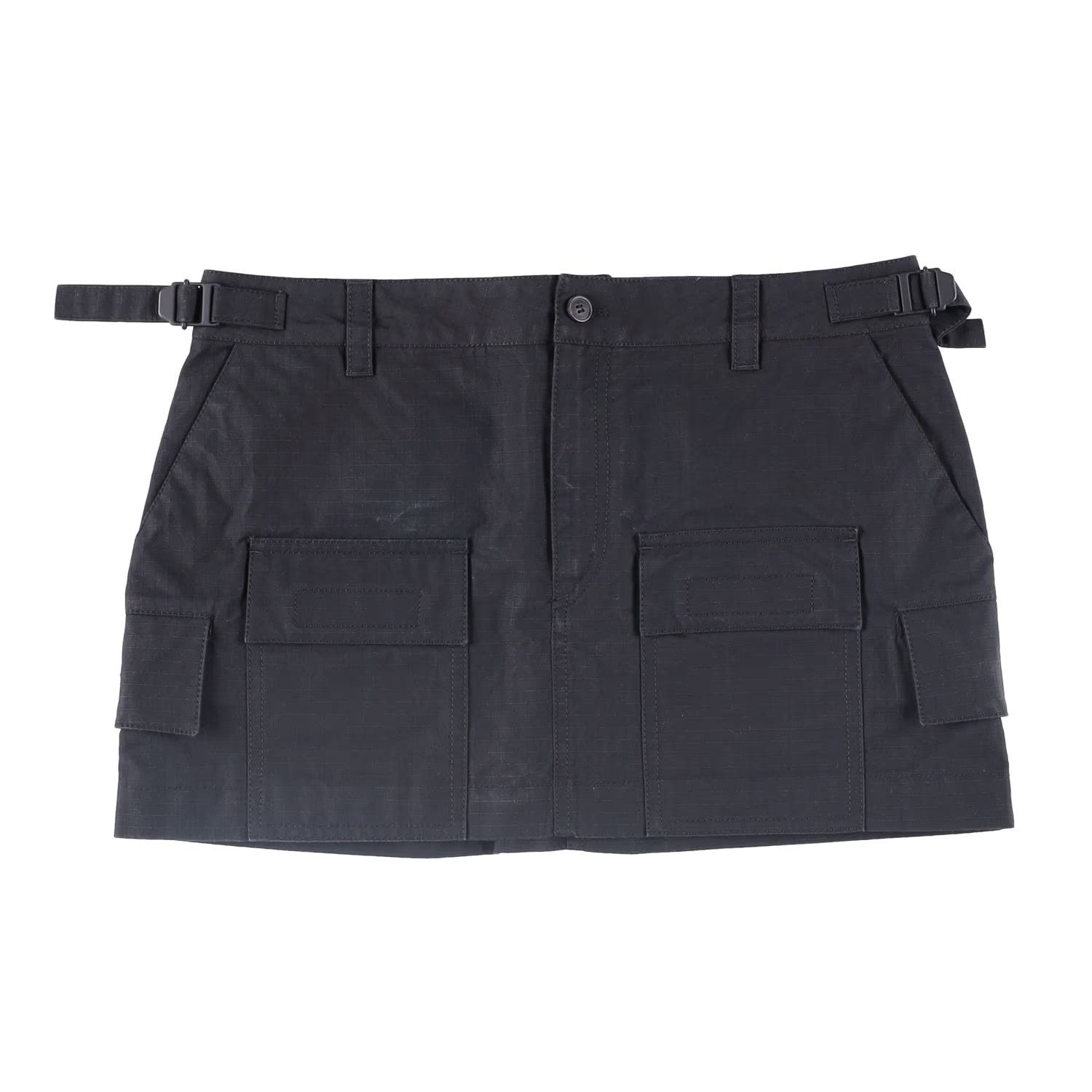 WARDROBE NYC Womens Cargo Mini Skirt Black  Cotton Twill Short Buttoned M RRP575