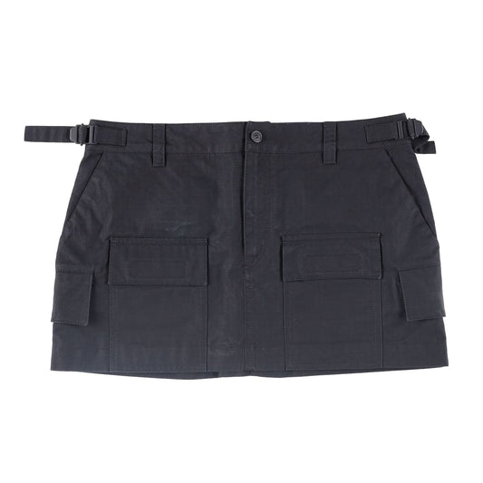 WARDROBE NYC Womens Cargo Mini Skirt Black  Cotton Twill Short Buttoned M RRP575