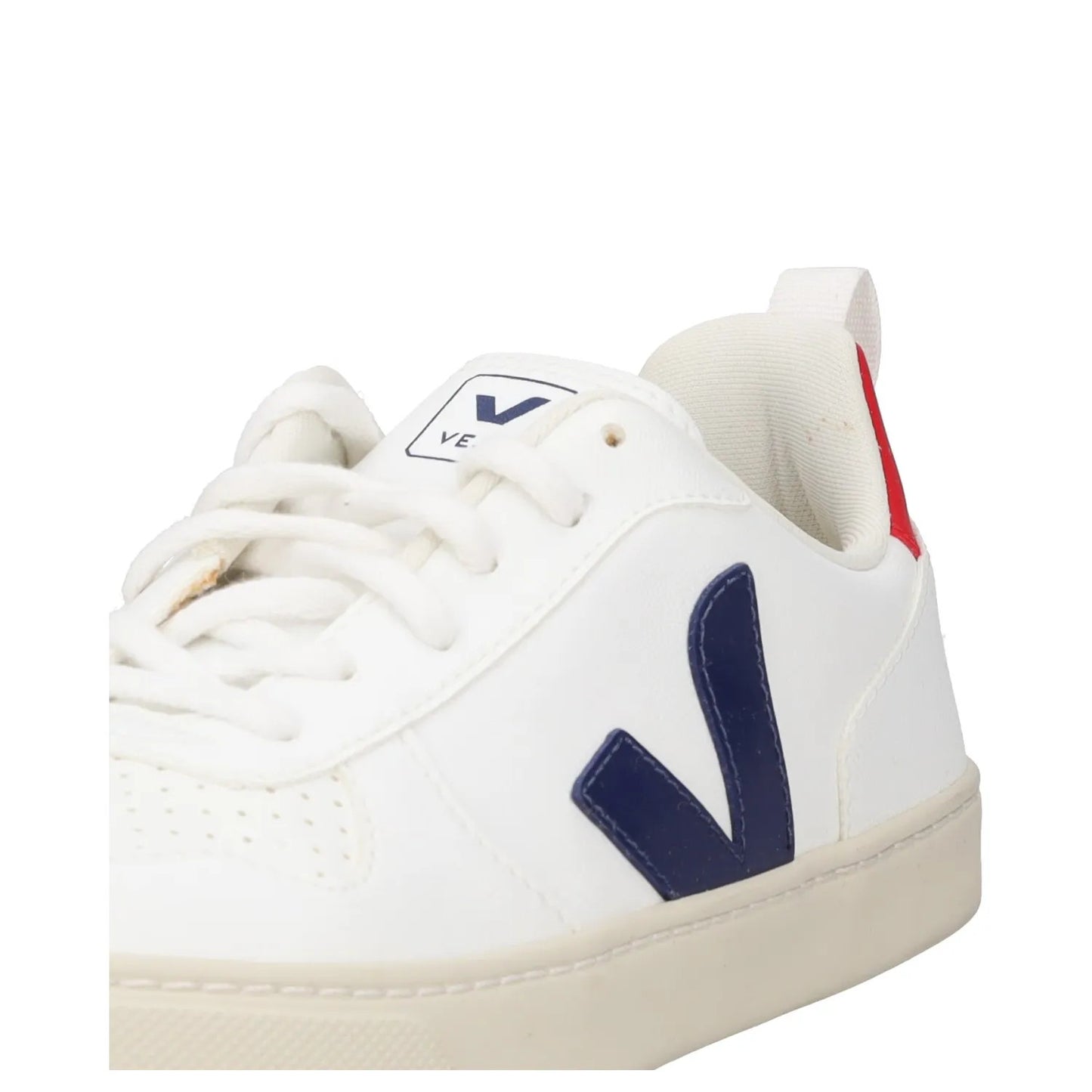 VEJA Womens Trainers White Leather Low Top Lace Up Red Blue Upper UK 4 RRP 140 — View 8