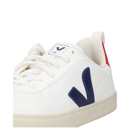 VEJA Womens Trainers White Leather Low Top Lace Up Red Blue Upper UK 4 RRP 140 — View 8