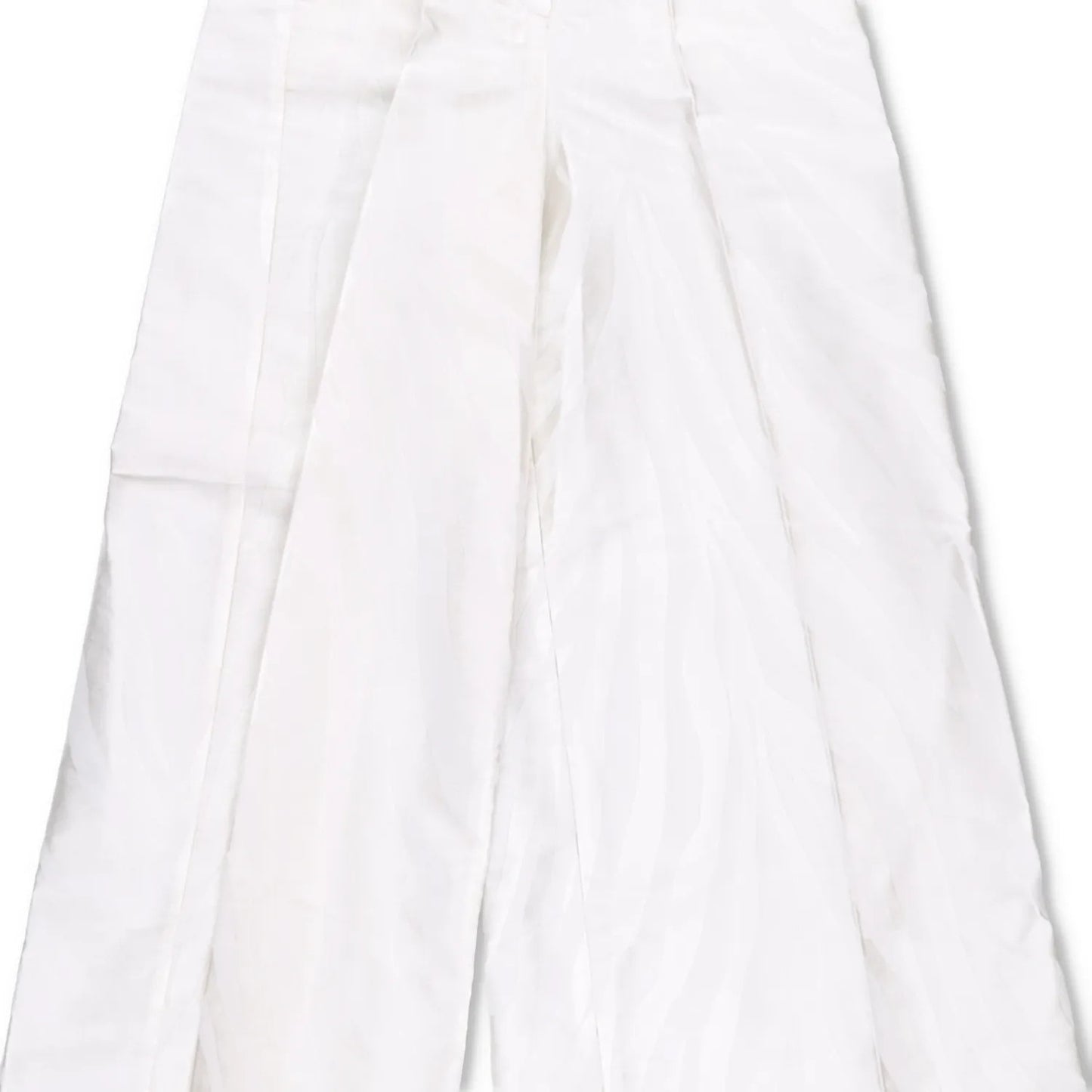 NINA RICCI Zebra-Jacquard Palazzo Pants White Wide Leg Trousers Size 34 RRP 675 — View 3