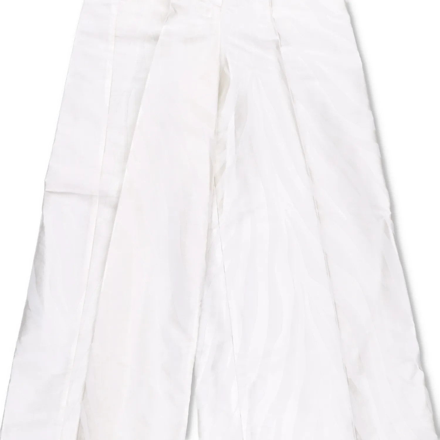 NINA RICCI Zebra-Jacquard Palazzo Pants White Wide Leg Trousers Size 34 RRP 675 — View 3
