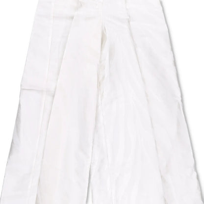 NINA RICCI Zebra-Jacquard Palazzo Pants White Wide Leg Trousers Size 34 RRP 675 — View 3