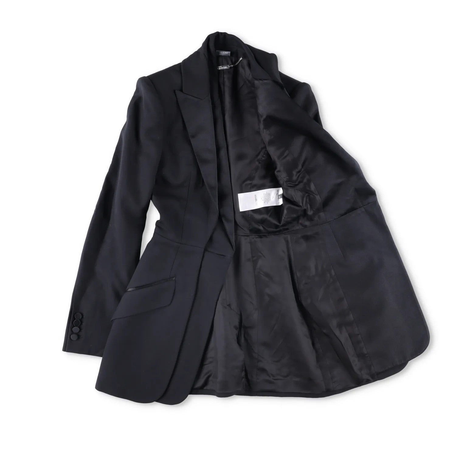 ALEXANDER MCQUEEN Womens Formal Blazer Black Cotton Blend Mid Length 38 RRP 700 — View 9